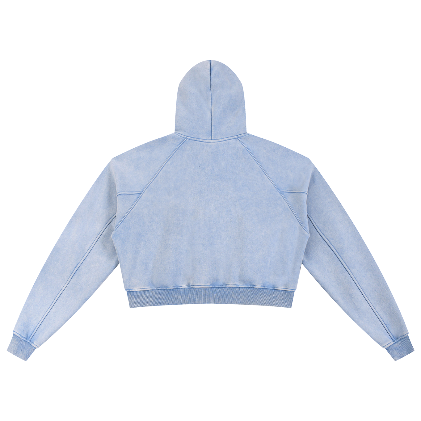 Womens Snow Washed Cropped Hoodie E logo