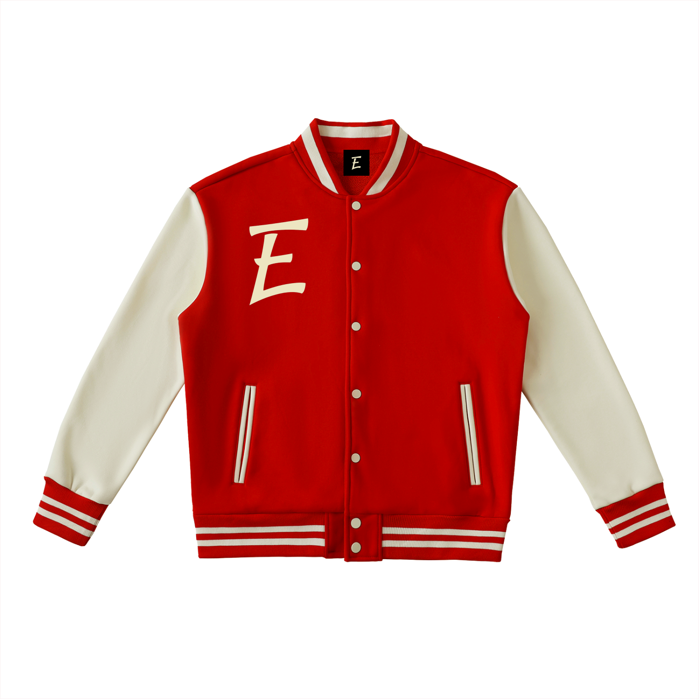 Two-Tone Fleeced Varsity Jacket