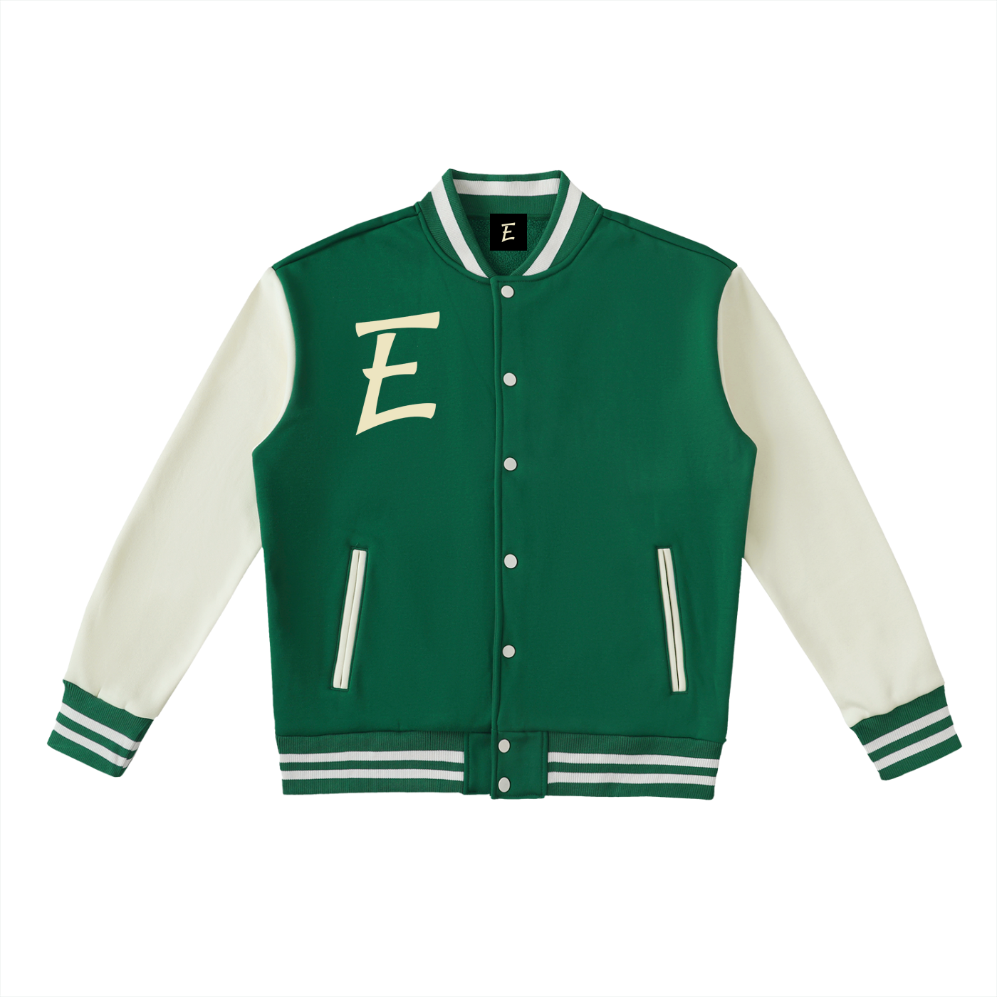 Two-Tone Fleeced Varsity Jacket