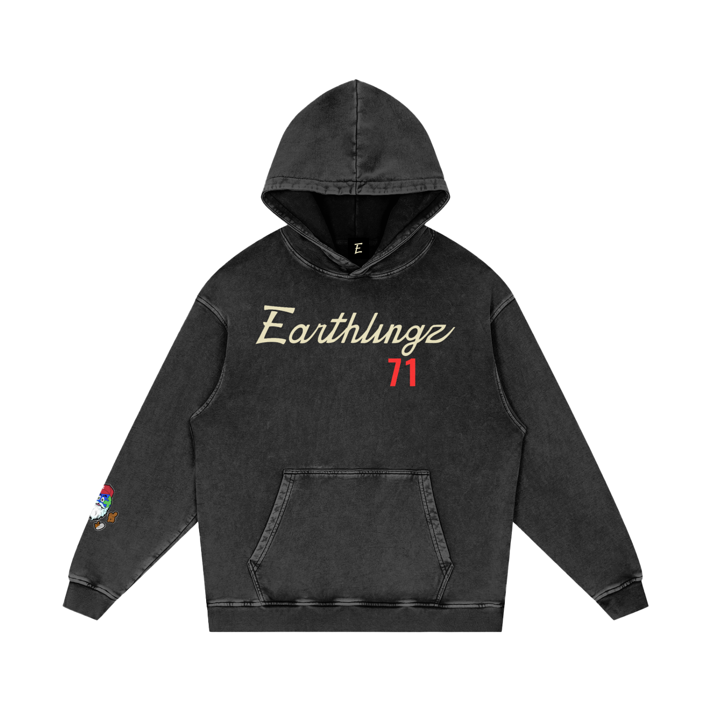 Snow Washed Loose Cotton Hoodie