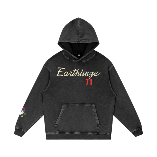 Snow Washed Loose Cotton Hoodie