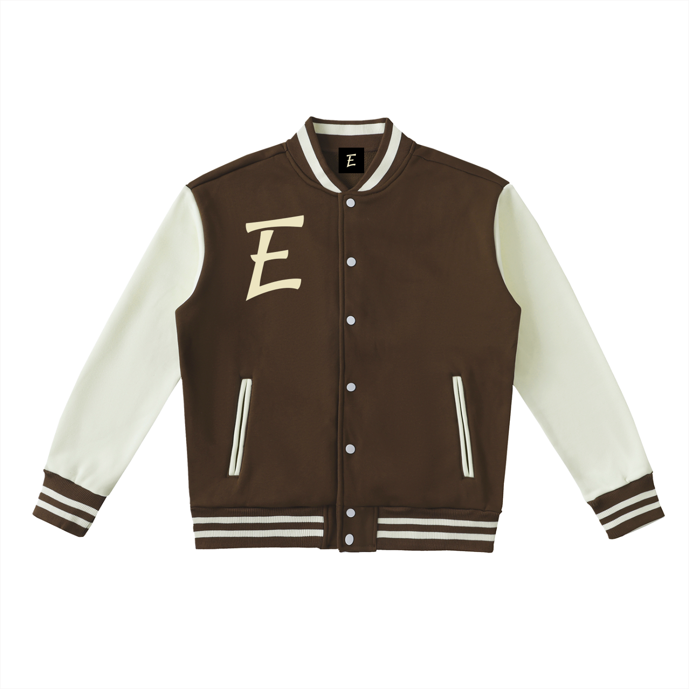 Two-Tone Fleeced Varsity Jacket