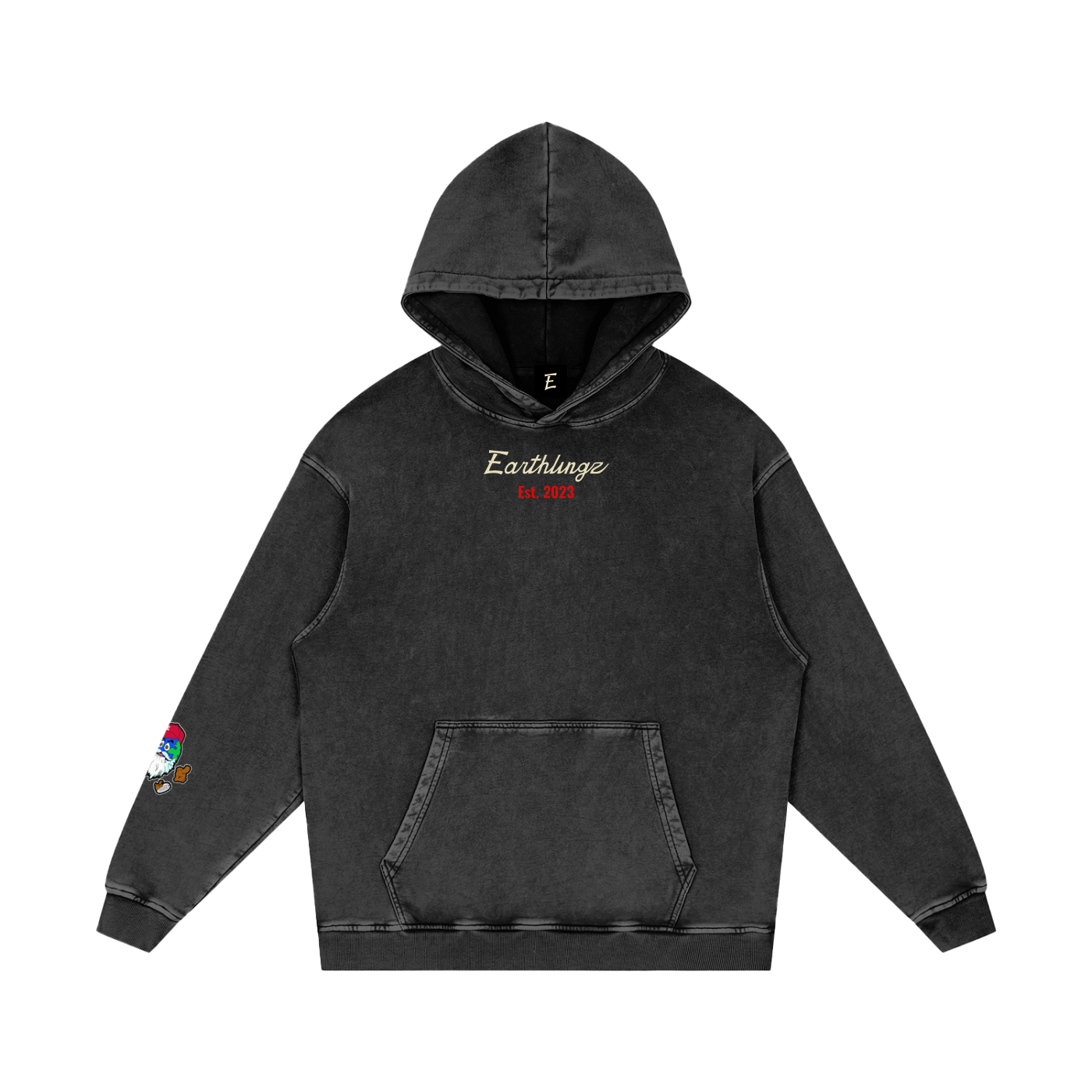 Snow Washed Loose Cotton Hoodie