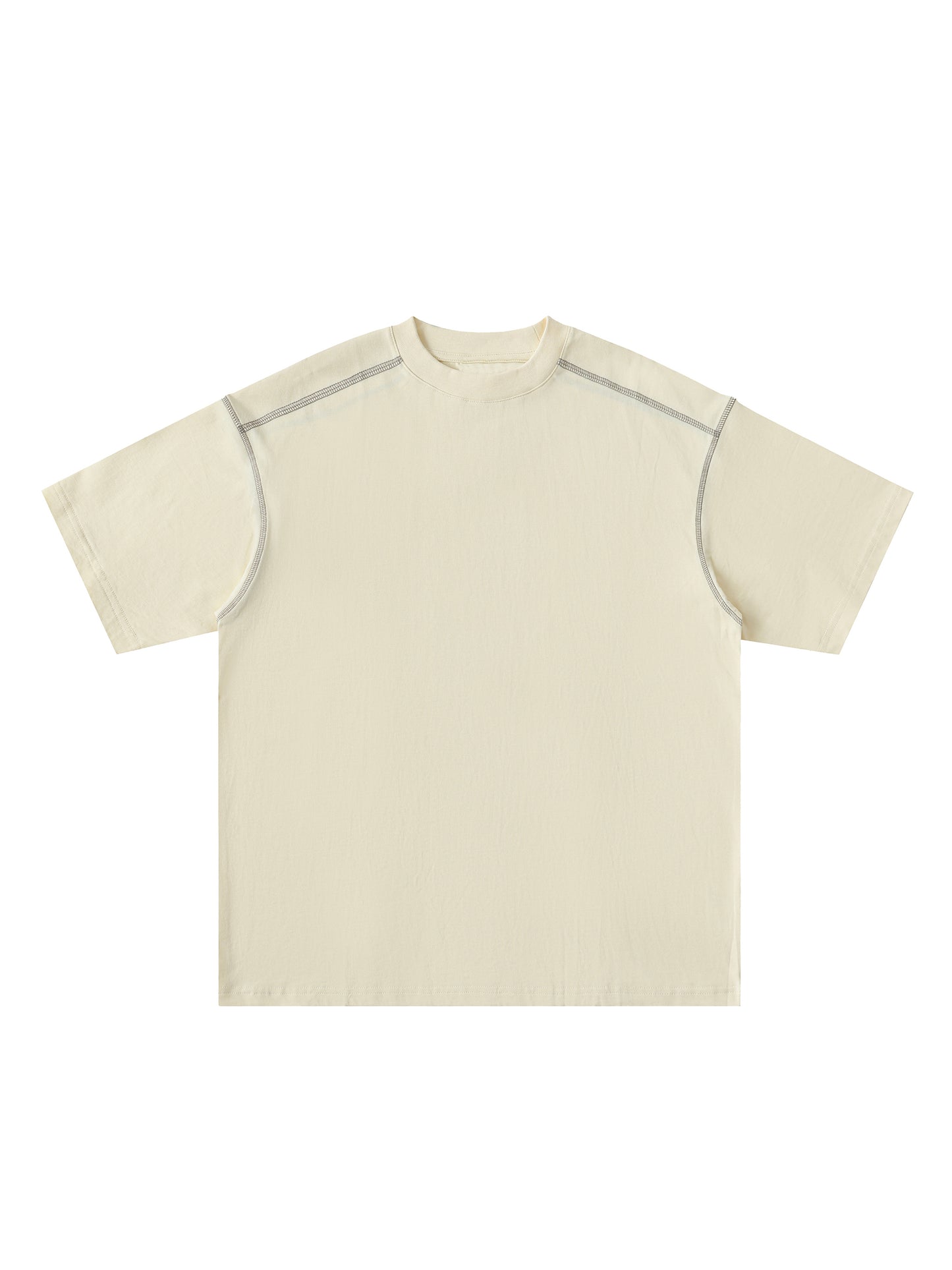 Oversized Contrast-Stitched Cotton Tee